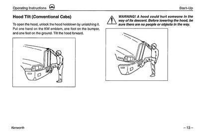 1996-2003 Kenworth K100/W900/T600/T800/C500 Owner's Manual | English