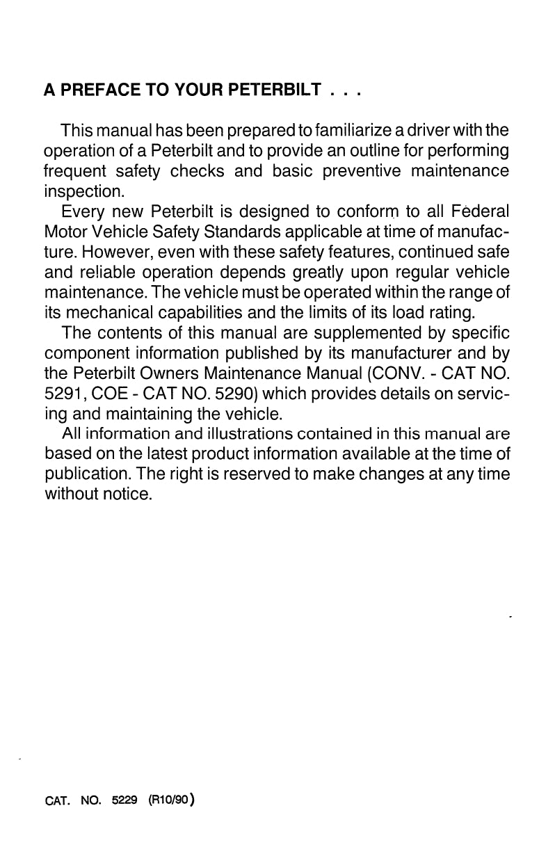 1981 - 1990 Peterbilt 379 Owner's Manual | English