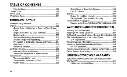 2010 Harley-Davidson Trike Owner's Manual | English