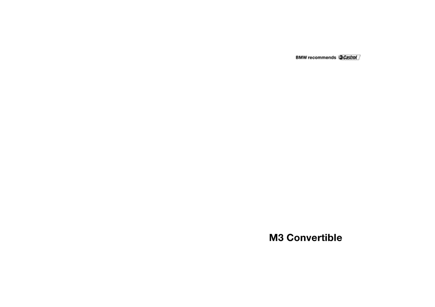 2006 BMW M3 Convertible Gebruikershandleiding | Engels