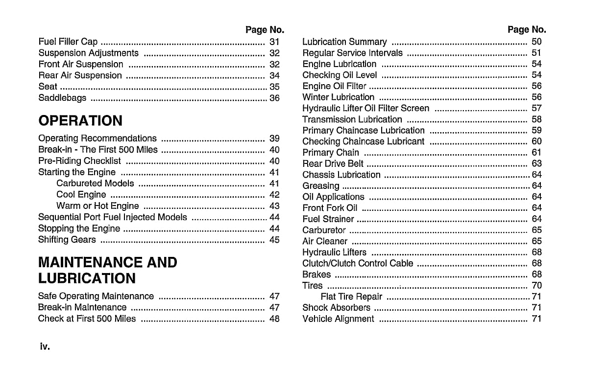 1996 Harley Davidson Police Owner's Manual | English