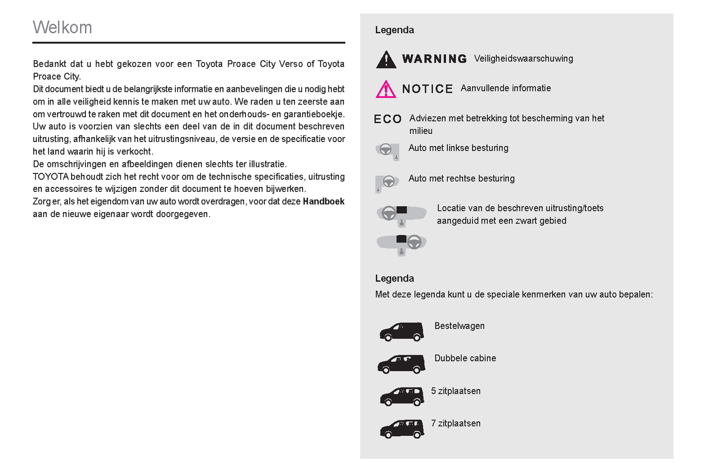 2021-2024 Toyota Proace City/Proace City Verso Gebruikershandleiding | Nederlands