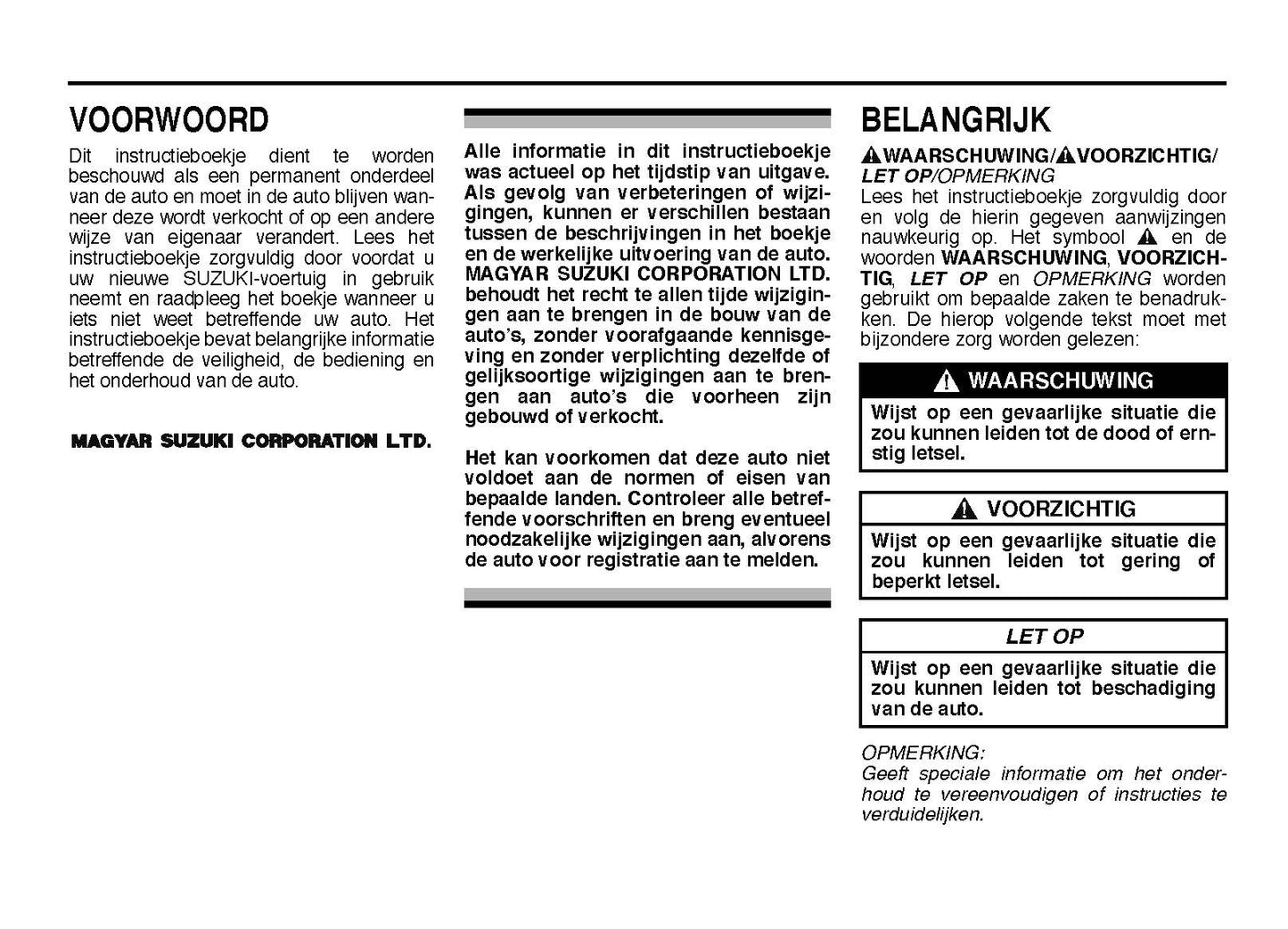 2022-2023 Suzuki Vitara Owner's Manual | Dutch