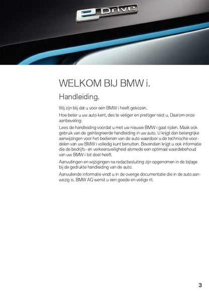 2021 BMW i3 Gebruikershandleiding | Nederlands