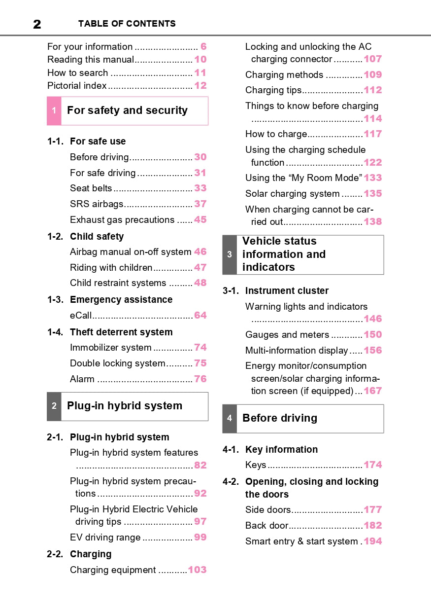 2023-2024 Toyota Prius Owner's Manual | English