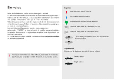 2022-2024 Peugeot Landtrek Gebruikershandleiding | Frans