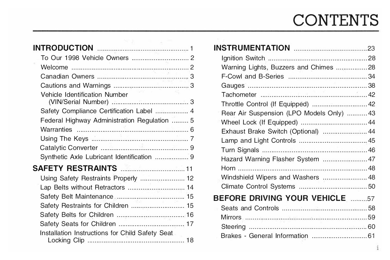 1998 Ford F&B Diesel Owner's Manual | English