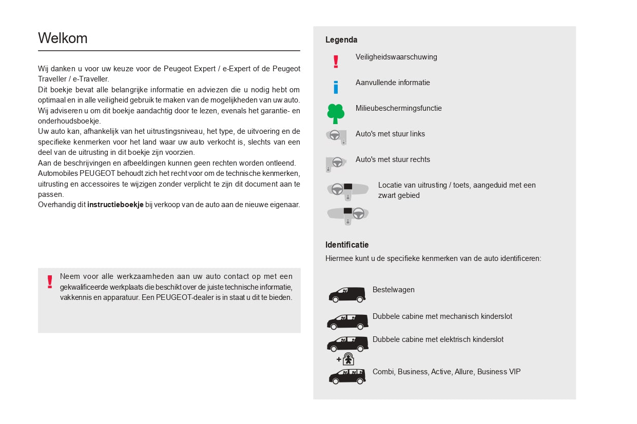 2022-2024 Peugeot Expert/e-Expert/Traveller/e-Traveller Gebruikershandleiding | Nederlands