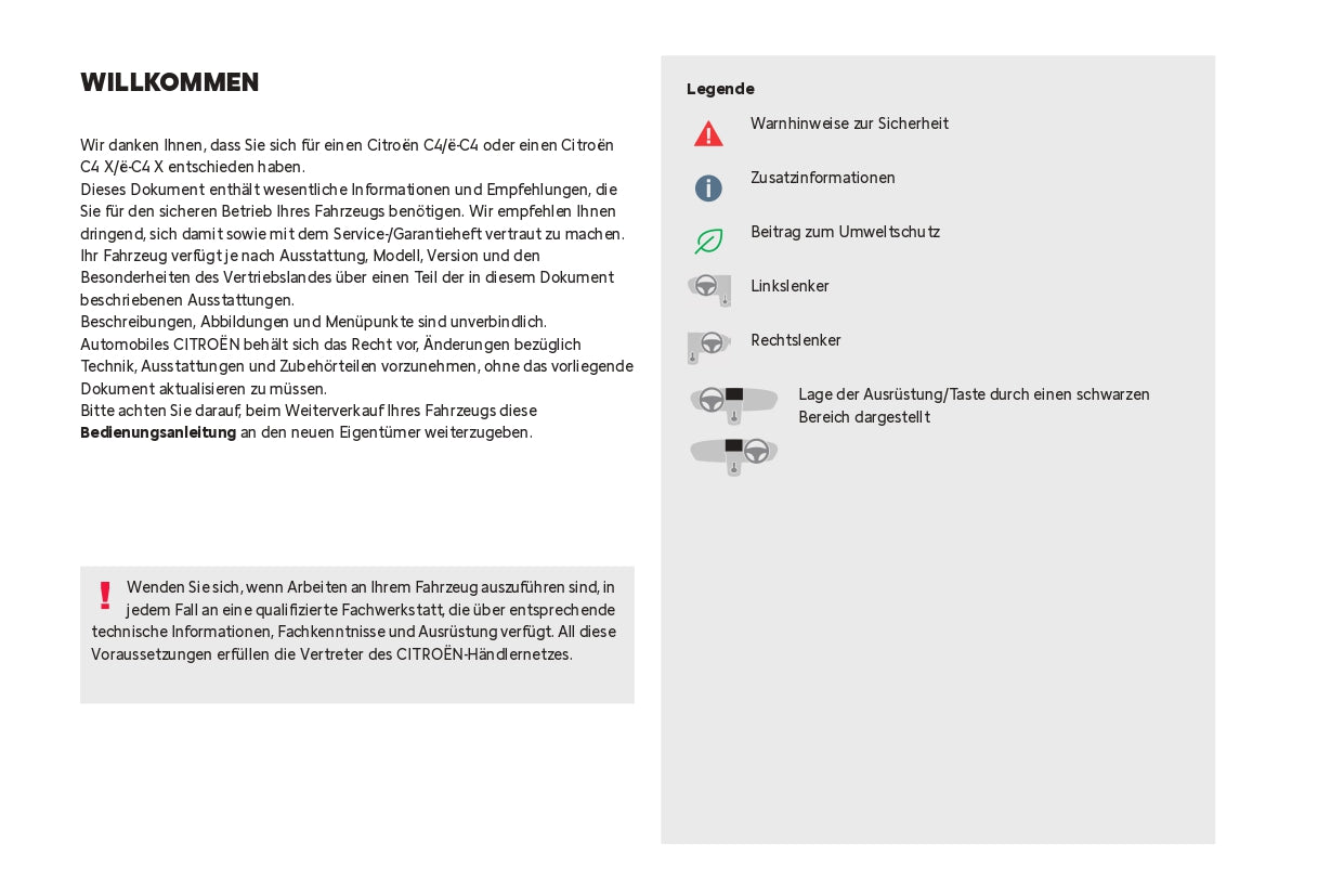 2024 Citroën C4/ë-C4 C4 X/ë-C4 X Gebruikershandleiding | Duits