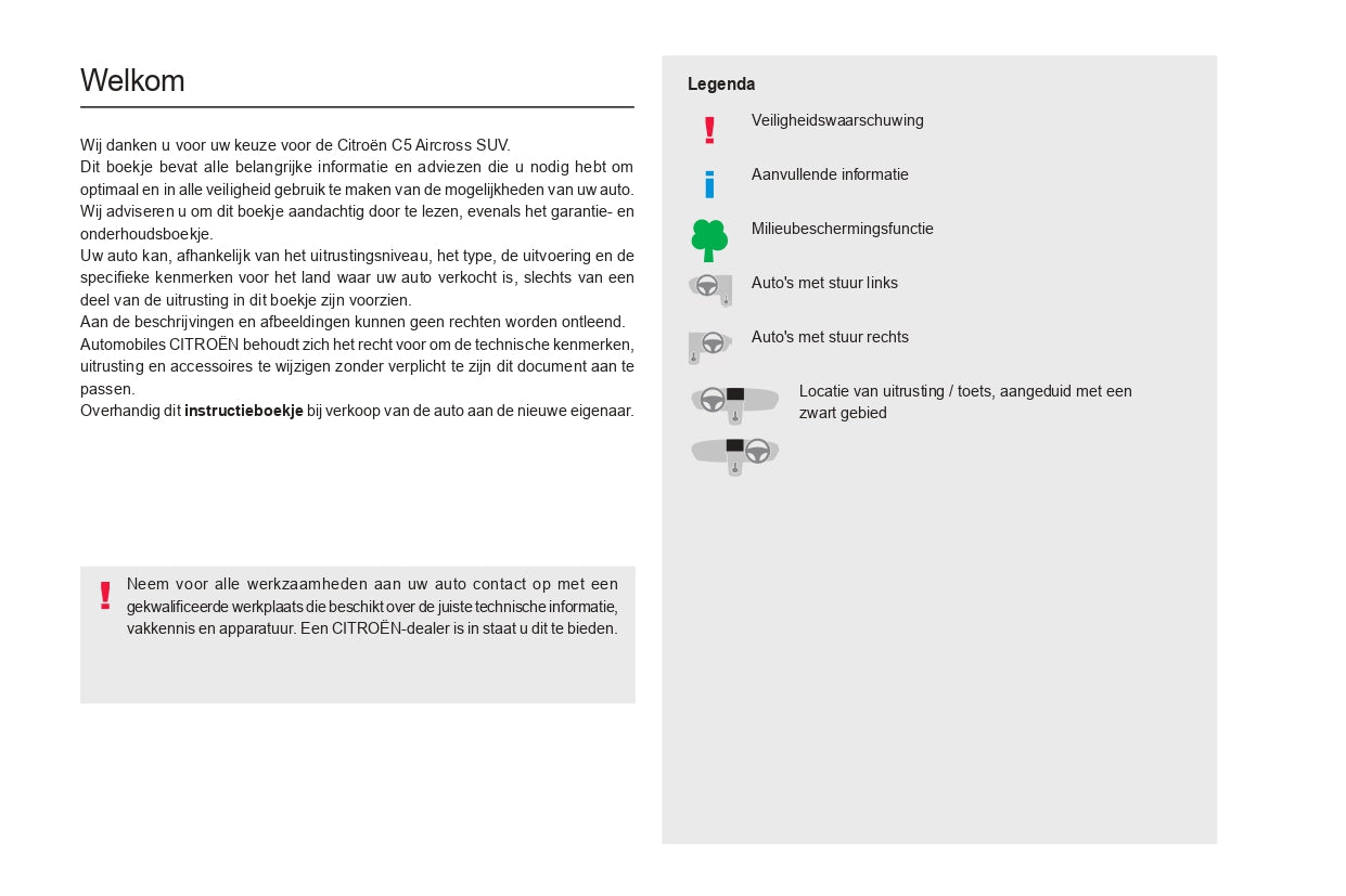 2022-2024 Citroën C5 Aircross Owner's Manual | Dutch