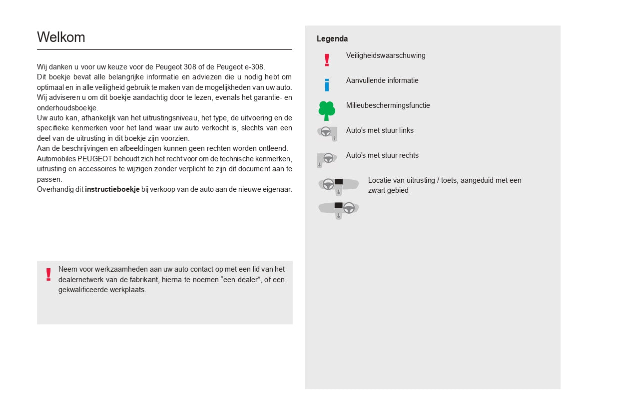 2023-2024 Peugeot 308 Gebruikershandleiding | Nederlands