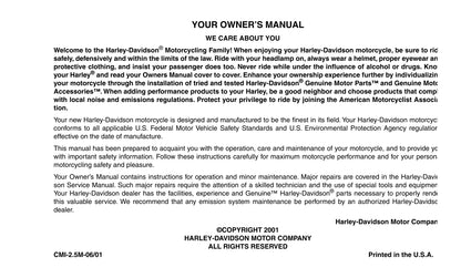 2002 Harley-Davidson Softail Owner's Manual | English