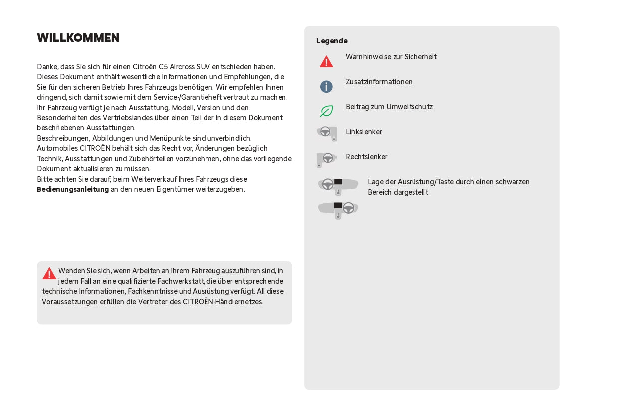 2024 Citroën C5 Aircross Owner's Manual | German