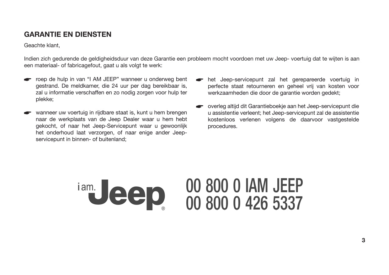 2018 Jeep Grand Cherokee/Grand Cherokee SRT Owner's Manual | Dutch