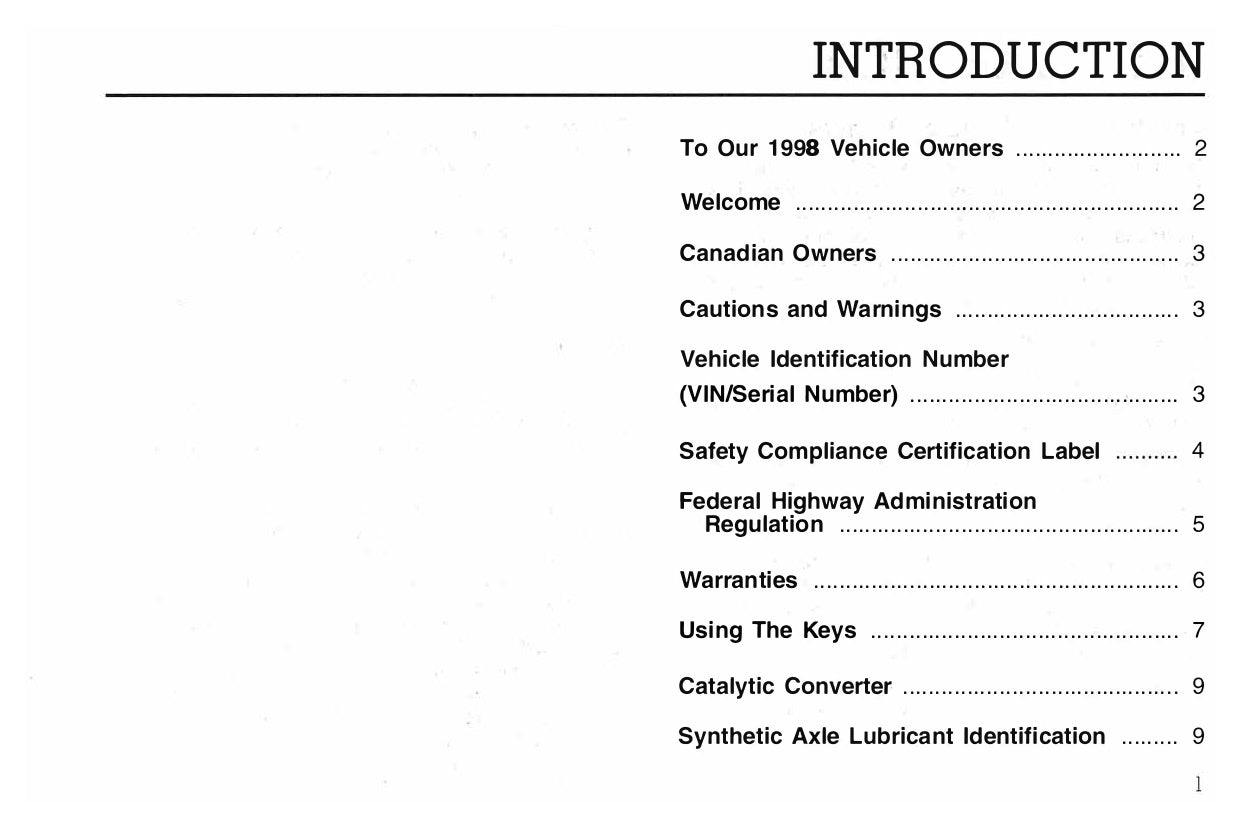 1998 Ford F&B Diesel Owner's Manual | English