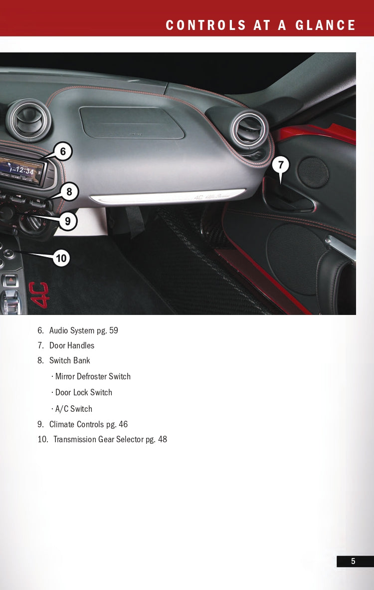 2017 Alfa Romeo 4C Owner's Manual | English