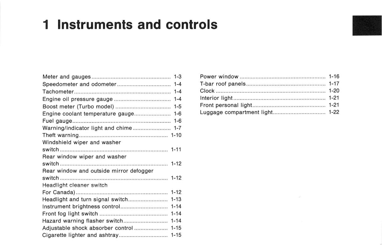 1995 Nissan 300ZX Owner's Manual | English