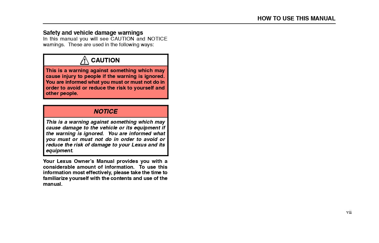 2000 Lexus LX 470 Owner's Manual | English