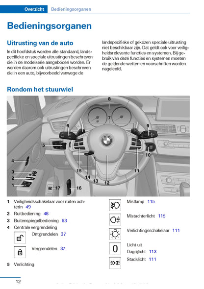 2016-2017 BMW 2 Series Gran Tourer Owner's Manual | Dutch