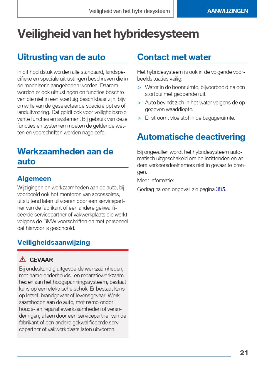 2021 BMW X3 Plug-in Hybrid Owner's Manual | Dutch