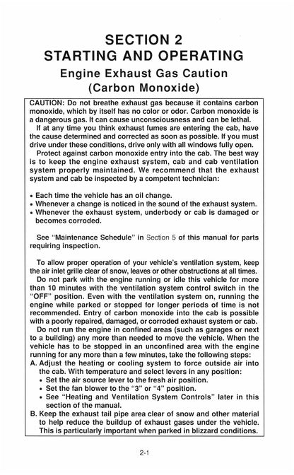 2000 Isuzu NPR Gas Owner's Manual | English