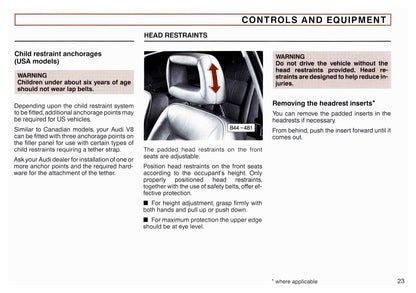 1990 Audi Quattro V8 Owner's Manual | English