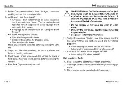 2005 Kenworth T300 Owner's Manual | English