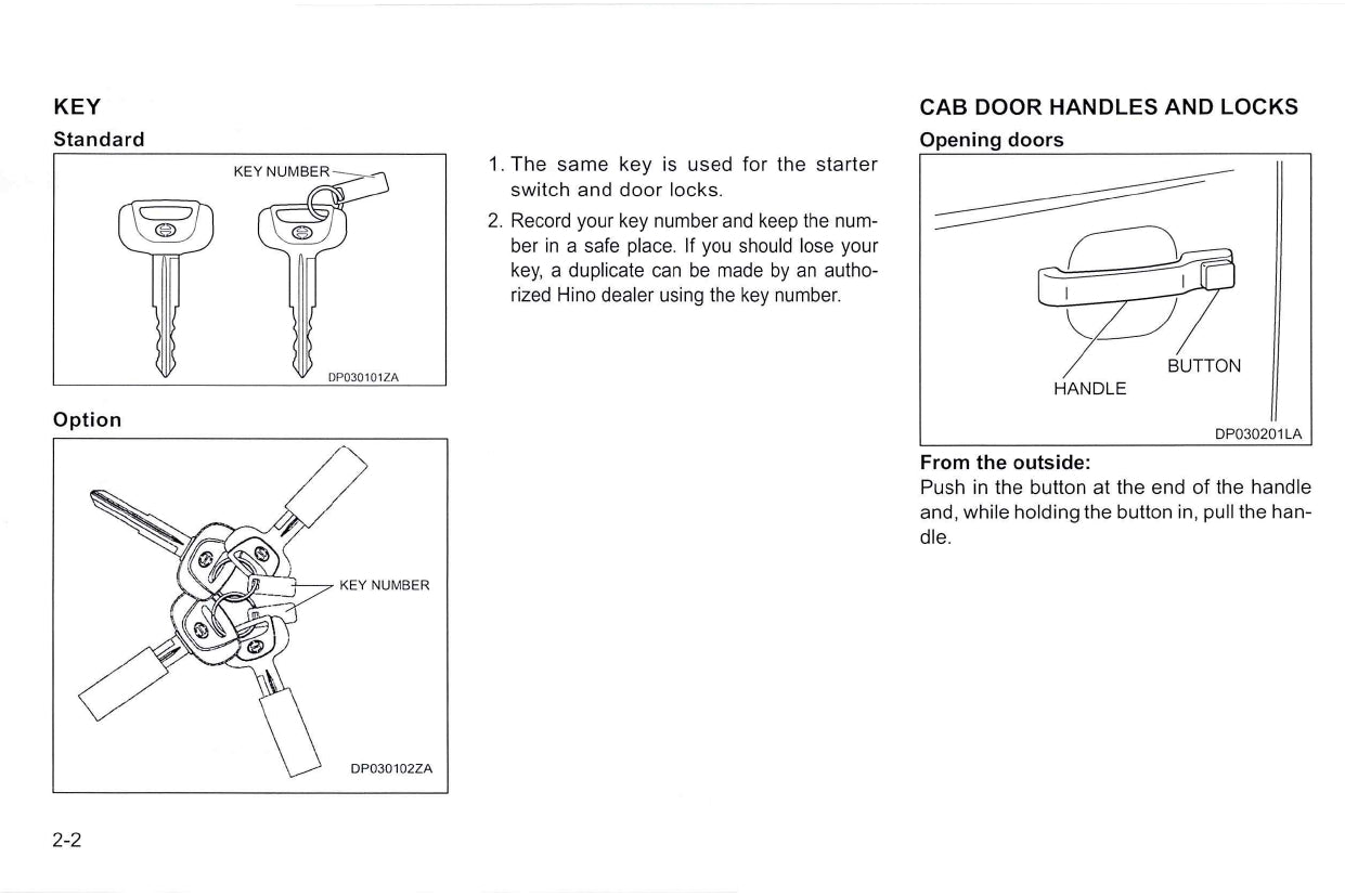 2010 Hino 145/165/185/238/258/268/308/338/358 Owner's Manual | English