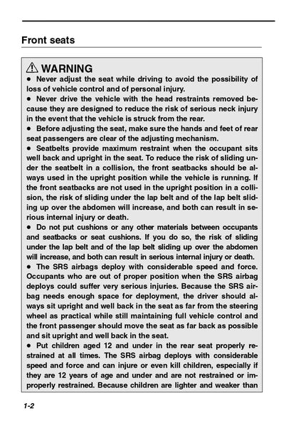 2003 Subaru Baja Owner's Manual | English