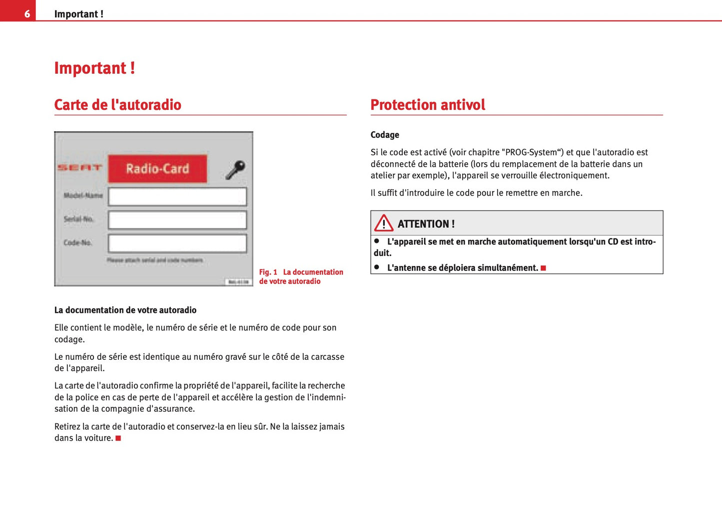 Seat Radio Alana - Alana MP3 Guide d'instructions