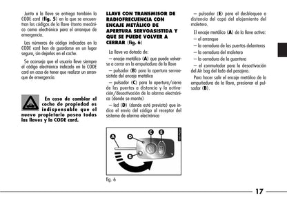 2003-2008 Alfa Romeo 166 Owner's Manual | Spanish