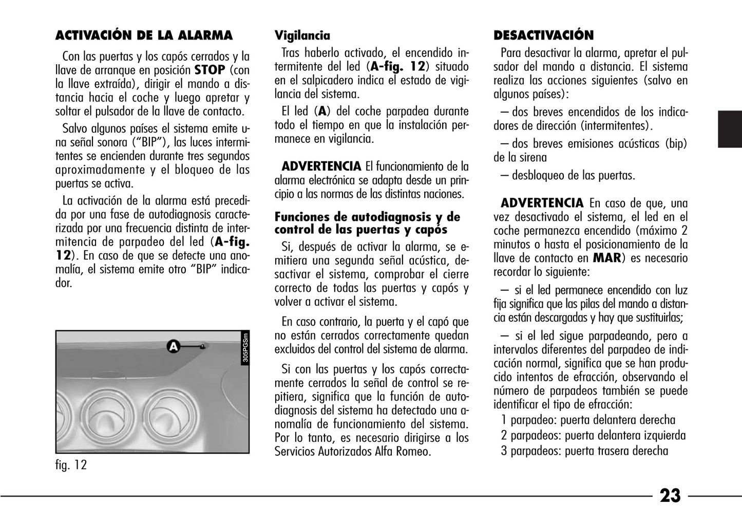 2003-2008 Alfa Romeo 166 Gebruikershandleiding | Spaans