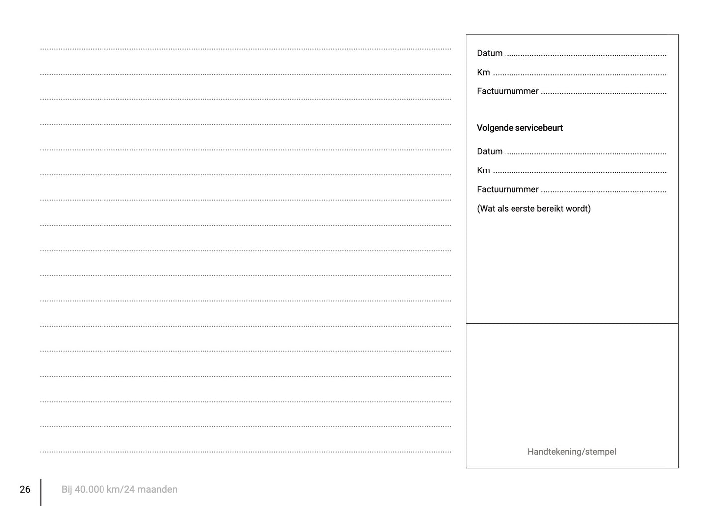 Onderhoudsboekje voor Volvo S80 2007 - 2016