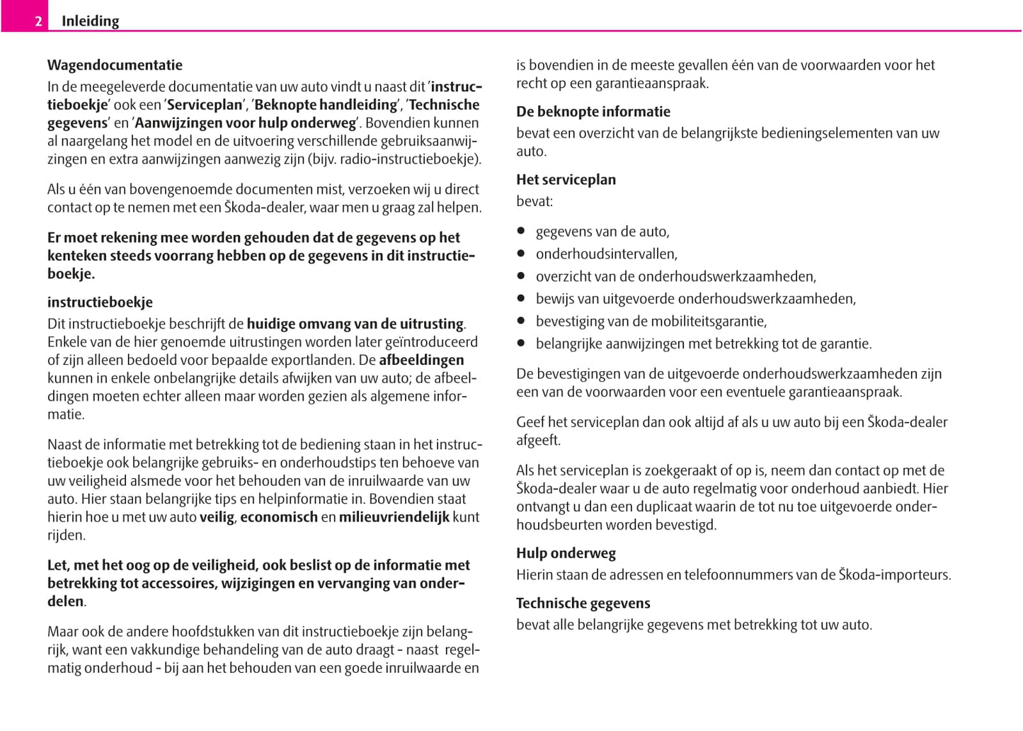 2007-2008 Skoda Fabia Owner's Manual | Dutch