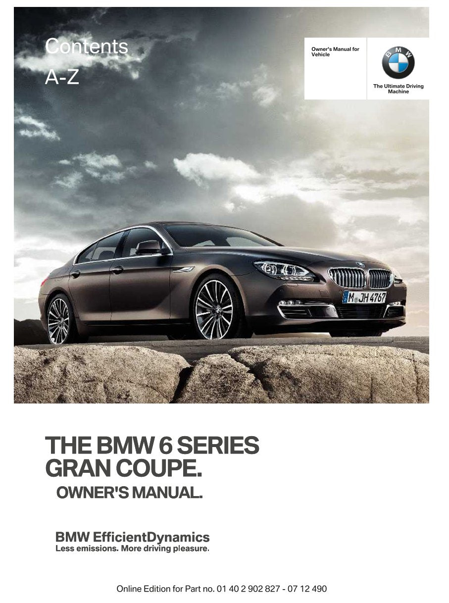 2013 BMW 6 Series Gran Coupé Gebruikershandleiding | Engels