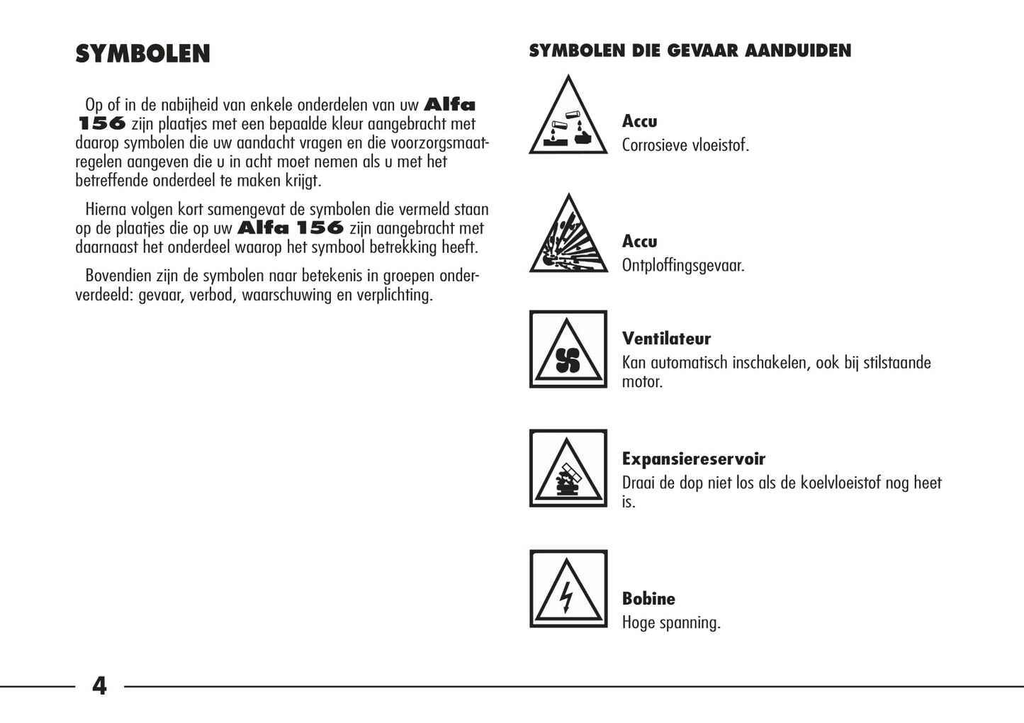 1997-2003 Alfa Romeo 156 Owner's Manual | Dutch