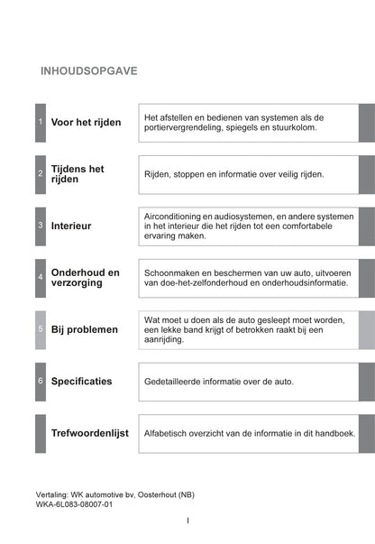 2007-2008 Toyota Auris Gebruikershandleiding | Nederlands