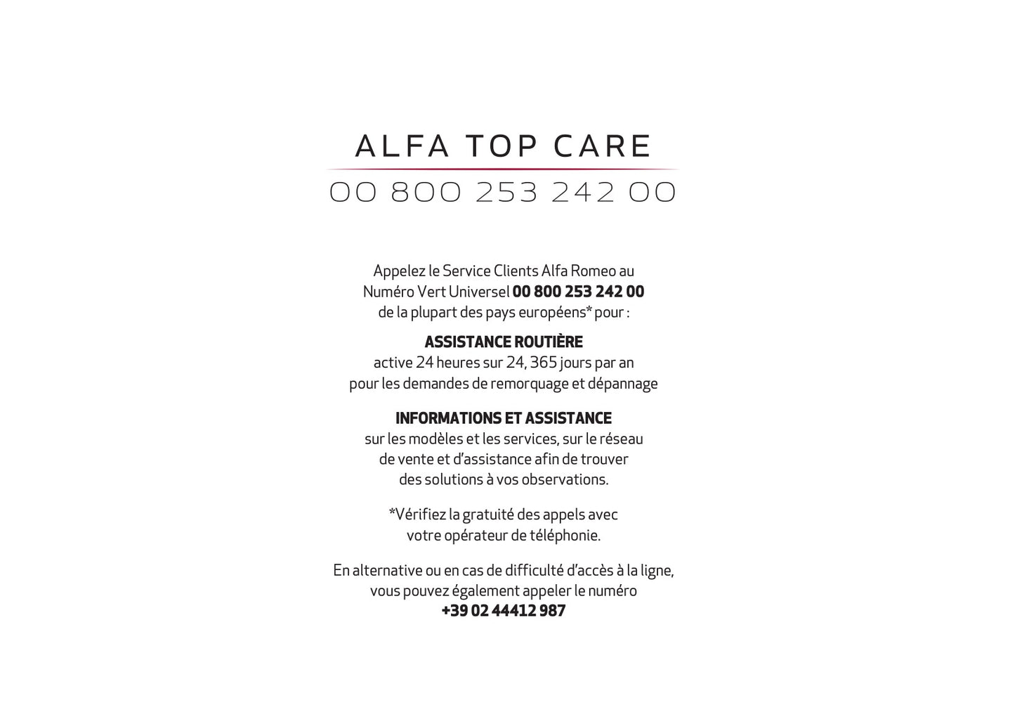 Alfa Romeo 4C Garantie et Service