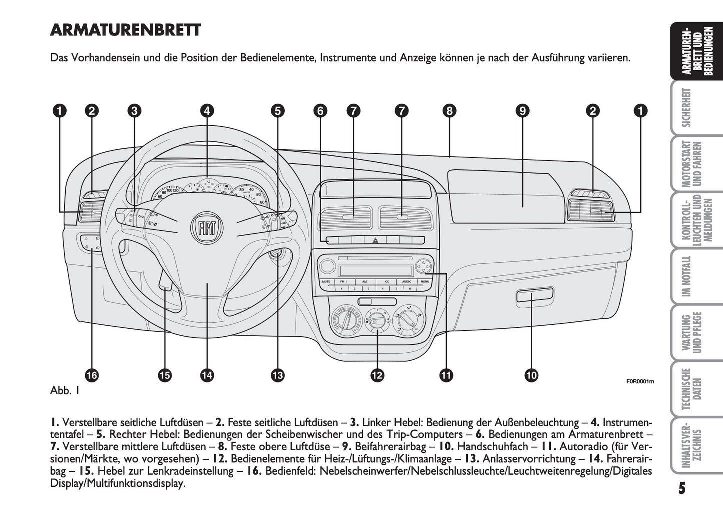 2013-2014 Fiat Linea Gebruikershandleiding | Duits