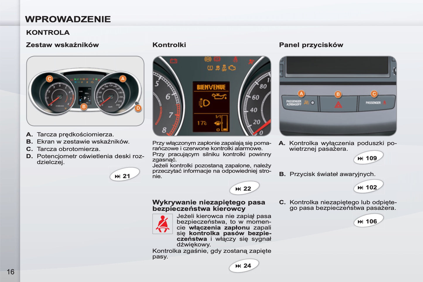 2011-2012 Peugeot 4007 Owner's Manual | Polish