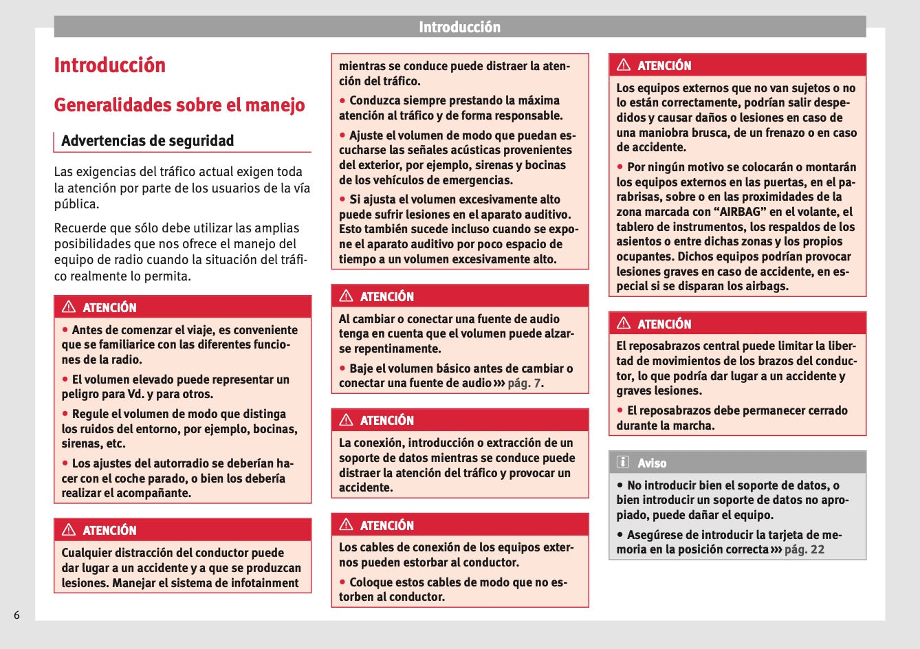 Seat Media System Touch Media System Colour Manual de Instrucciones 2013 - 2017