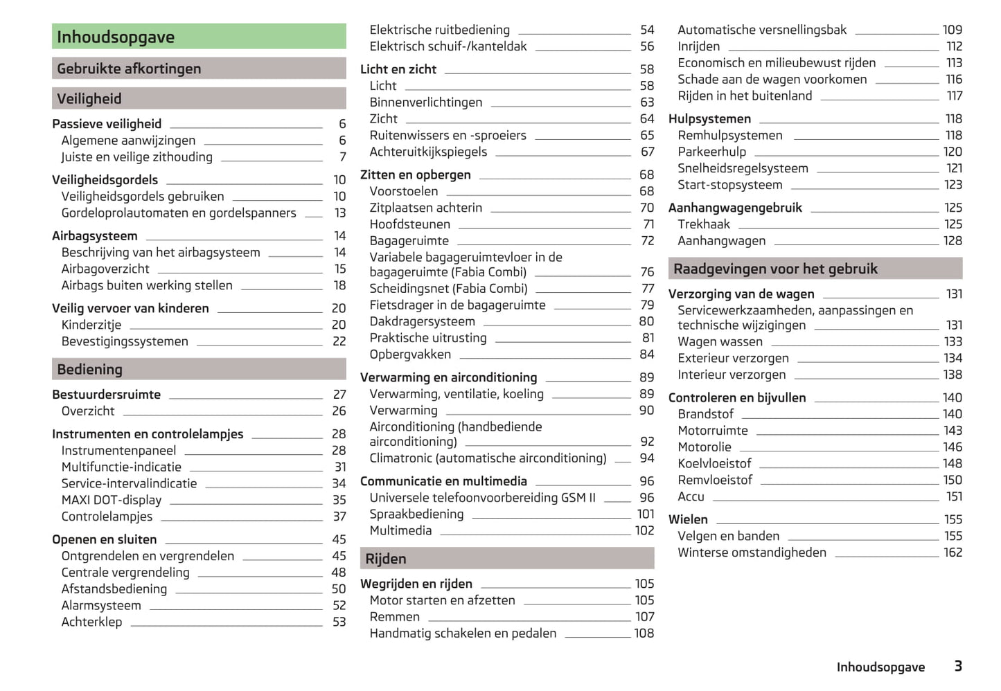 2014-2015 Skoda Fabia Owner's Manual | Dutch