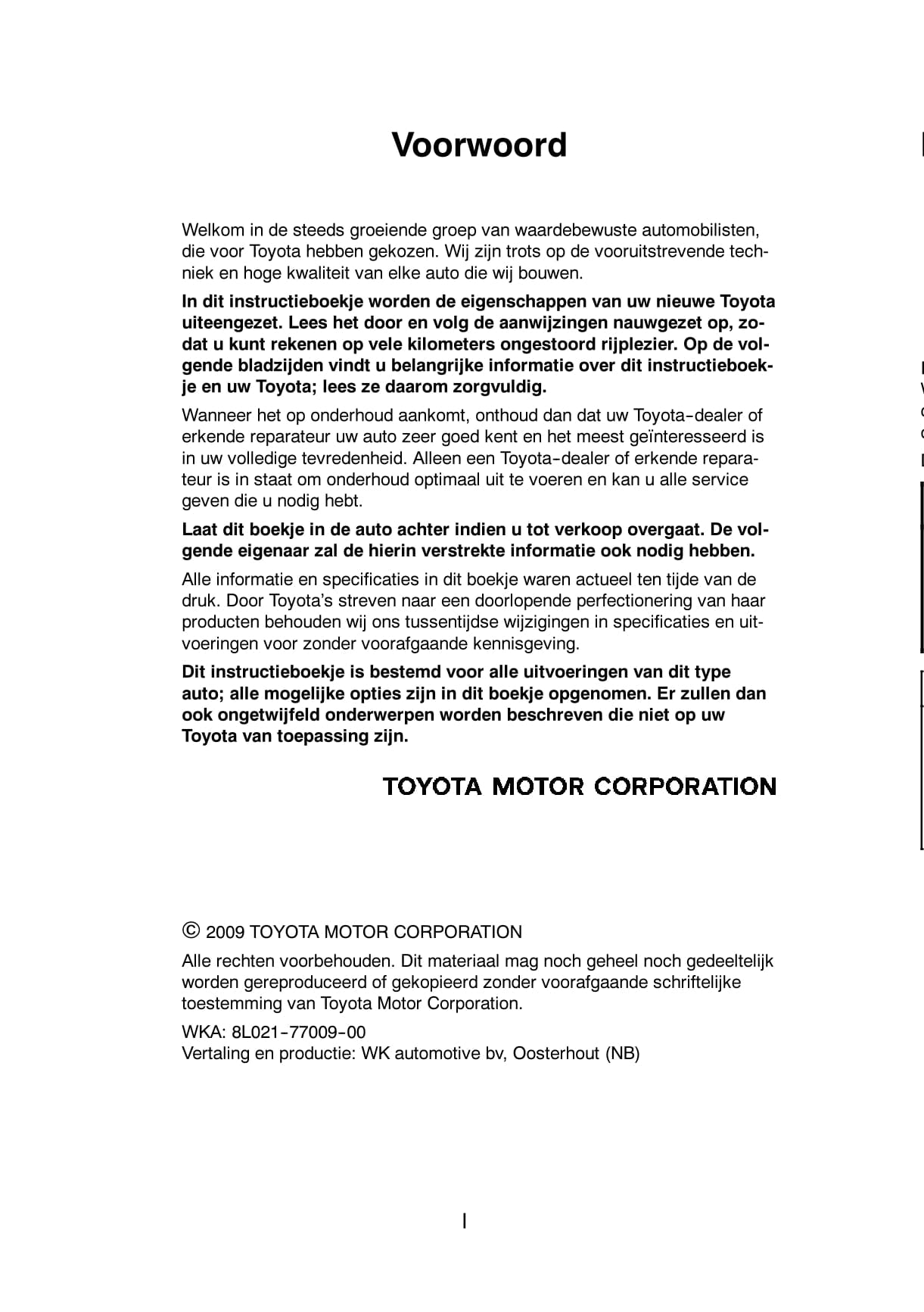 2009-2010 Toyota RAV4 Owner's Manual | Dutch