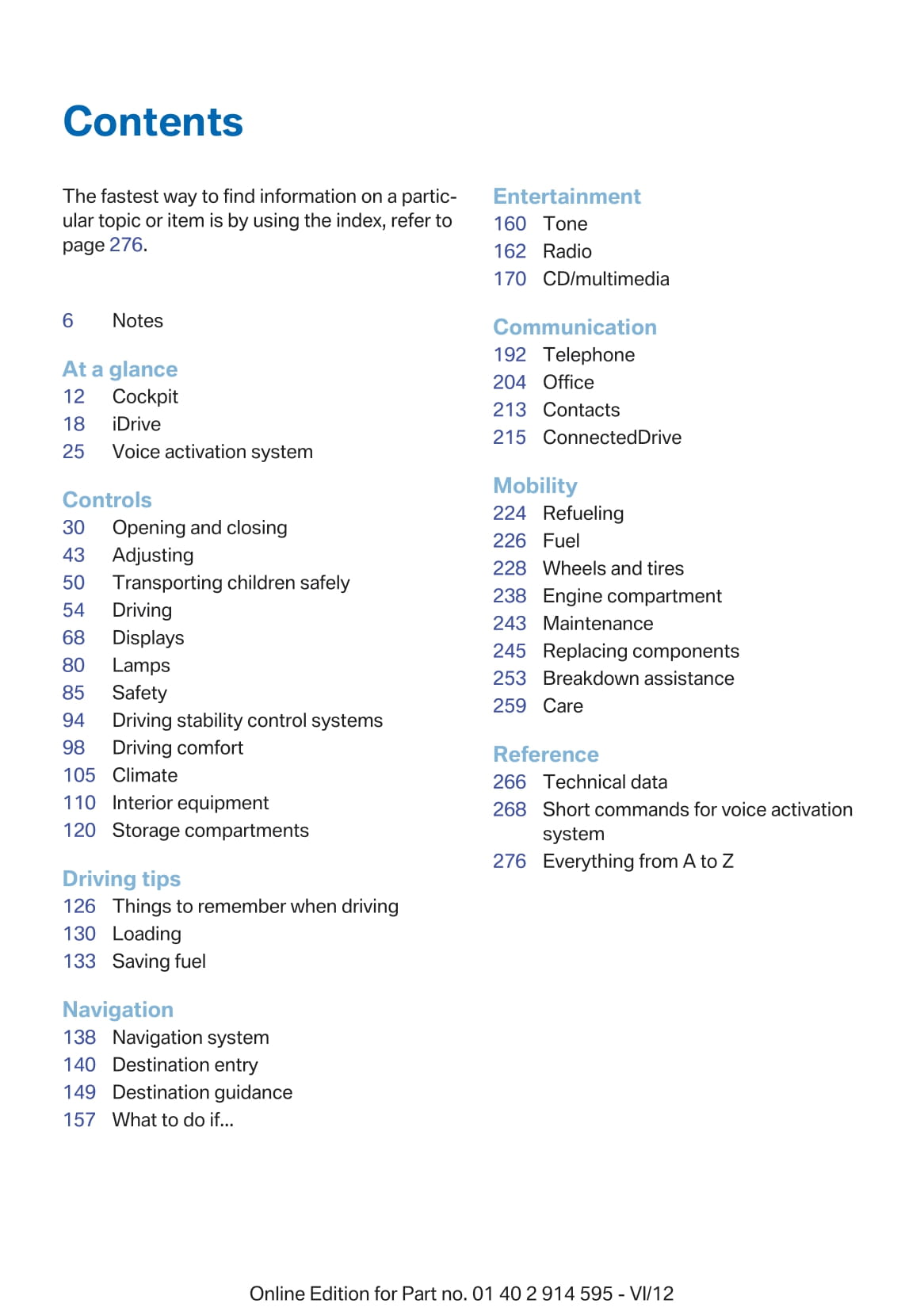 2013 BMW X1 Owner's Manual | English