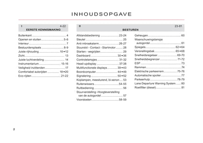 2011-2012 Citroën C6 Owner's Manual | Dutch