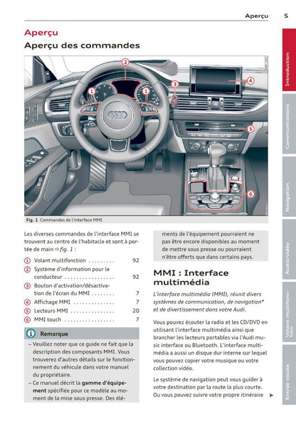 Audi Navigation MMI Plus Guide d'utilisation 2013
