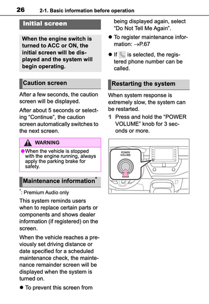 Toyota Touch Multimedia & Navigation Owner's Manual 2019 - 2021