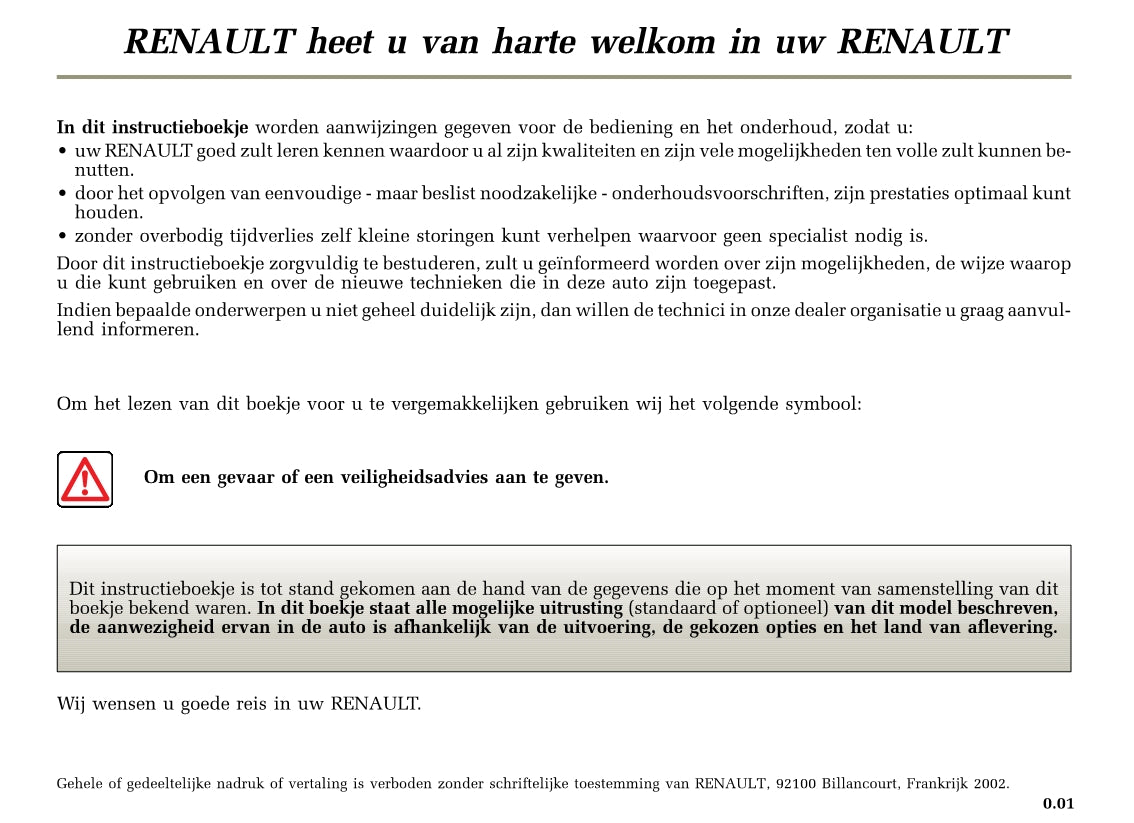 2002-2003 Renault Clio Bedienungsanleitung | Niederländisch