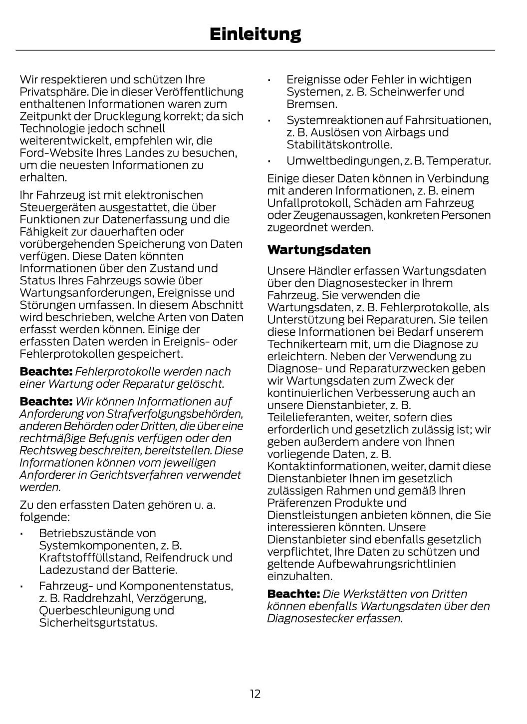2020 Ford Transit Custom Owner's Manual | German
