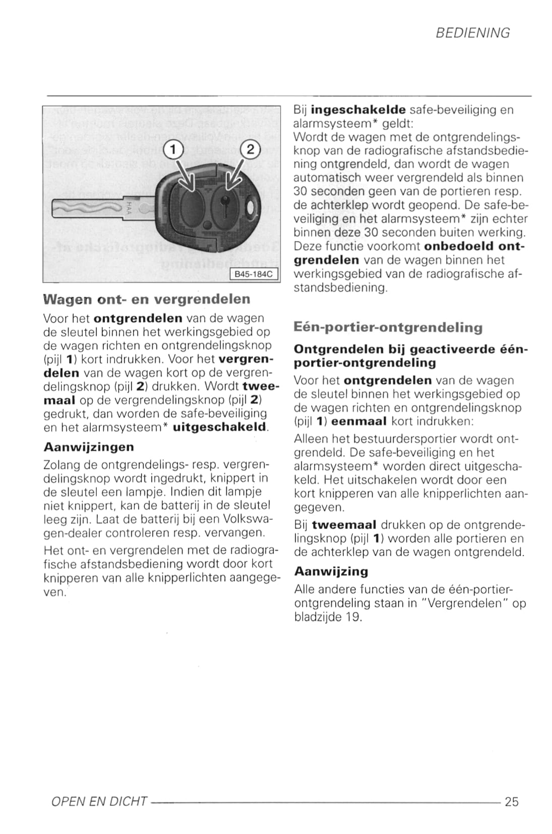 1998-2005 Volkswagen Lupo Owner's Manual | Dutch
